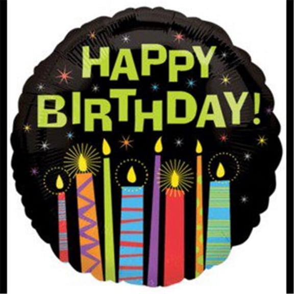 Loftus International A1-9633 18 in. Birthday Colorful Candles Vlp Balloon