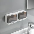 thumbnail image 4 of CIYISON Wall Mounted Soap Box Dustproof Draining Hanging Storage Dish Tray, 4 of 15