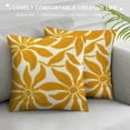 thumbnail image 3 of ARISTURING  Farmhouse Floral Leaves Decorative Throw Pillow Cover Boho Tufted Flowers Pattern Chic Cushion Case for Couch Bed Sofa Living Room(Mustard Yellow), 3 of 5