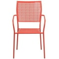 thumbnail image 2 of Bowery Hill Steel Metal Integrated Arms Patio Chair in Coral Pink, 2 of 9