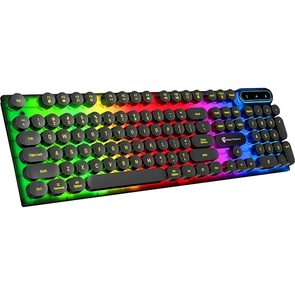 GJX 104 Key RGB Backlit Floating Key Mechanical Feel Desktop Computer Notebook Gaming Keyboard