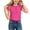 Hot Pink, variant on Girls 5-14 Years Ruffle Flutter Sleeve Top Gathered Neck Solid Color Breathable Summer Blouse White 9 Years