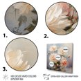 thumbnail image 3 of Designart "Peach Chrysanthemums love expression II" Floral Floater Framed Wall Art Living Room, 3 of 7