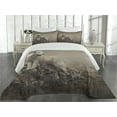 thumbnail image 2 of Ambesonne Animal Quilted Coverlet 2 Pcs, White Wolf on the Rocks, Twin Size, Warm Taupe, 2 of 4