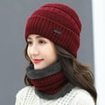 thumbnail image 3 of Skymirror 2Pcs/Set Women Hat Scarf Warm Neck Thicken Knitted Winter Hat Face Cover for Outdoor, 3 of 8