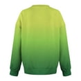 thumbnail image 5 of Miluxas Women's Loose V Neck Sweatshirt Loose Long Sleeve Gradient Printed Fashion Casual Dropped Shoulder Sweatshirt Top Green L(L), 5 of 5