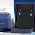 thumbnail image 5 of Gem Stone King 925 Silver and 10K Yellow Gold Swiss Blue Topaz Dangle Earrings for Women | 1.94 Cttw | Gemstone November Birthstone | Emerald Cut 7X5MM, 5 of 6