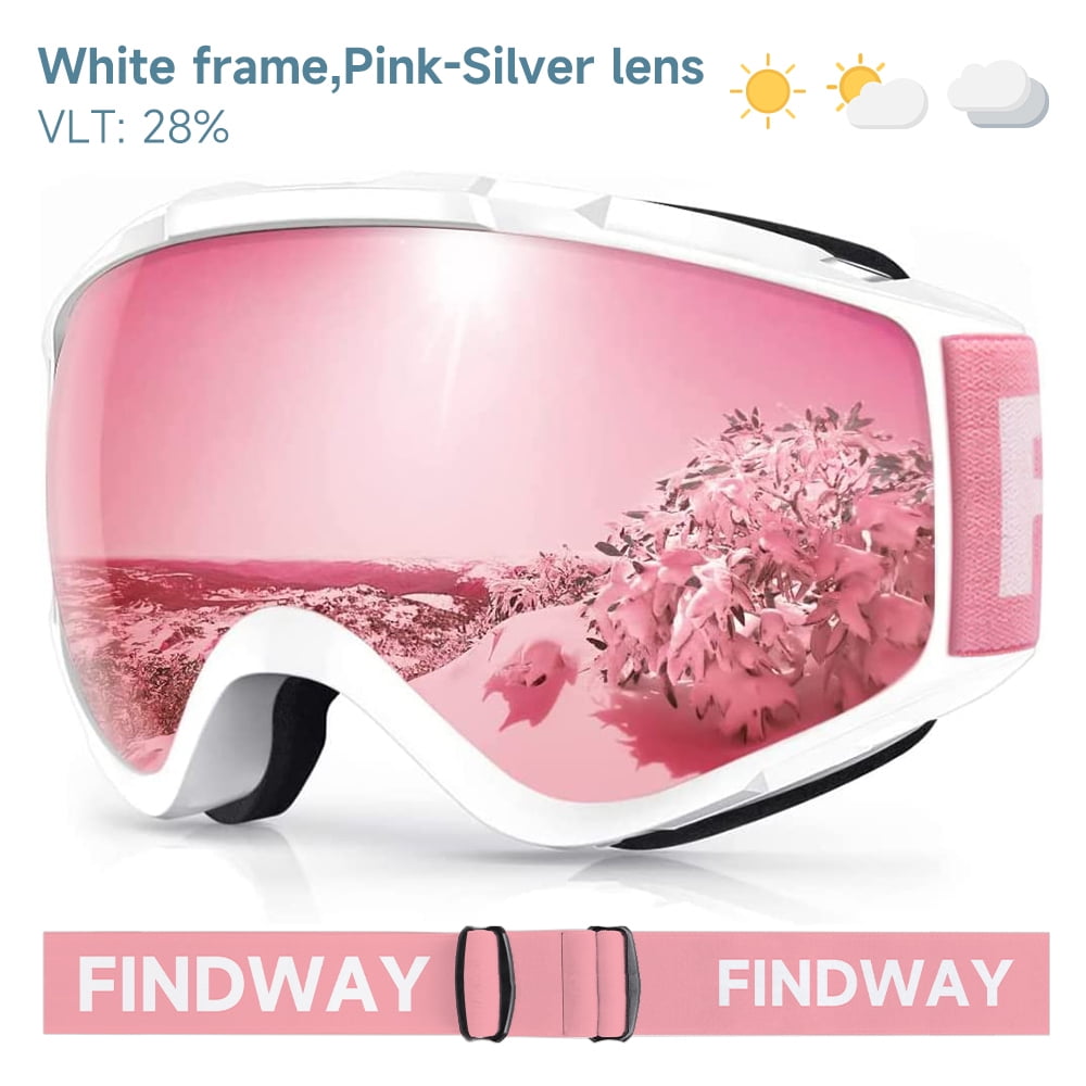 Findway OTG Ski Goggles, 100% UV Protection, Anti-Fog, for Teens