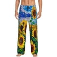 thumbnail image 2 of Lsque Landscape With Sunflowers Print Men's Pajama Pants, Lounge Pant - Comfortable Home Wear,Elastic Waistband, Stylish Design-Medium, 2 of 9