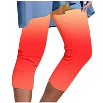 Diufon Capris Pants for Women Trendy Gradient Printed Pants Summer Breathable Plus Size Pants