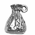 thumbnail image 1 of Sterling Silver 16" .8mm Box Chain 3D Good Luck Money Bag Pendant Necklace, 1 of 2
