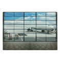 thumbnail image 1 of Modern Cutting Board, China Shangai Airport with Big Jet Plane Wanderlust Traveller Photograph, Decorative Tempered Glass Cutting and Serving Board, Large Size, White and Sky Blue, by Ambesonne, 1 of 1
