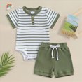 thumbnail image 2 of CAUYDY Preemie Boy Clothing Infant Boys Short Sleeved Romper Set Baby Fall Winter Bodysuit Newborn Picture Outfit 0 3 6 9 12 18 24 Months Sizes 12-18 Months,AG, 2 of 8