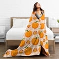 thumbnail image 4 of Pumpkin and Autumn Maple Falling Leaves Throw Blanket Super Soft Lightweight Fall Leaf Thanksgiving Day Flannel Blanket for Sofa Couch Bed,Ultra Warm Cozy Blankets for All Seasons 50"X40", 4 of 6