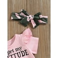 thumbnail image 6 of Hirigin Newborn Baby Girl Summer Funny Outfit Set 3 6 12 18 24 Months I Get My Attitude from Women Romper Camouflage Shorts Headband Set, 6 of 8
