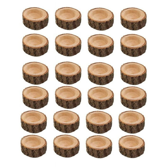 24Pcs Wooden Candle Holder,Votive Holder for Wedding for Table,Birthday Christmas Home Decor