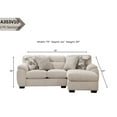 thumbnail image 3 of American Furniture Classics Cabral Bone L Shaped Sectional with 4 Throw Pillows, 3 of 10