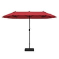 thumbnail image 1 of Gymax 13FT Double-sided Patio Umbrella w/ Crank Handle Umbrella Base Safety Lock Wine, 1 of 10