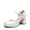 WHITE, variant on DREAM PAIRS Women's Chunky Platform Closed Toe Pumps with Confidence, Slip-resistant Outsole, Party, Wedding Shoes