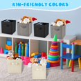 thumbnail image 3 of 12 Pcs Cube Storage Bin 11'' Storage Bins for Room Decor Colorful Bins Foldable Baskets for Nursery Organizer Boxes Fabric Boxes (Black, Gray, Beige), 3 of 14