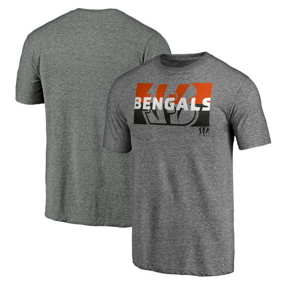 Men's Heather Gray Cincinnati Bengals Square Off Tri-Blend T-Shirt