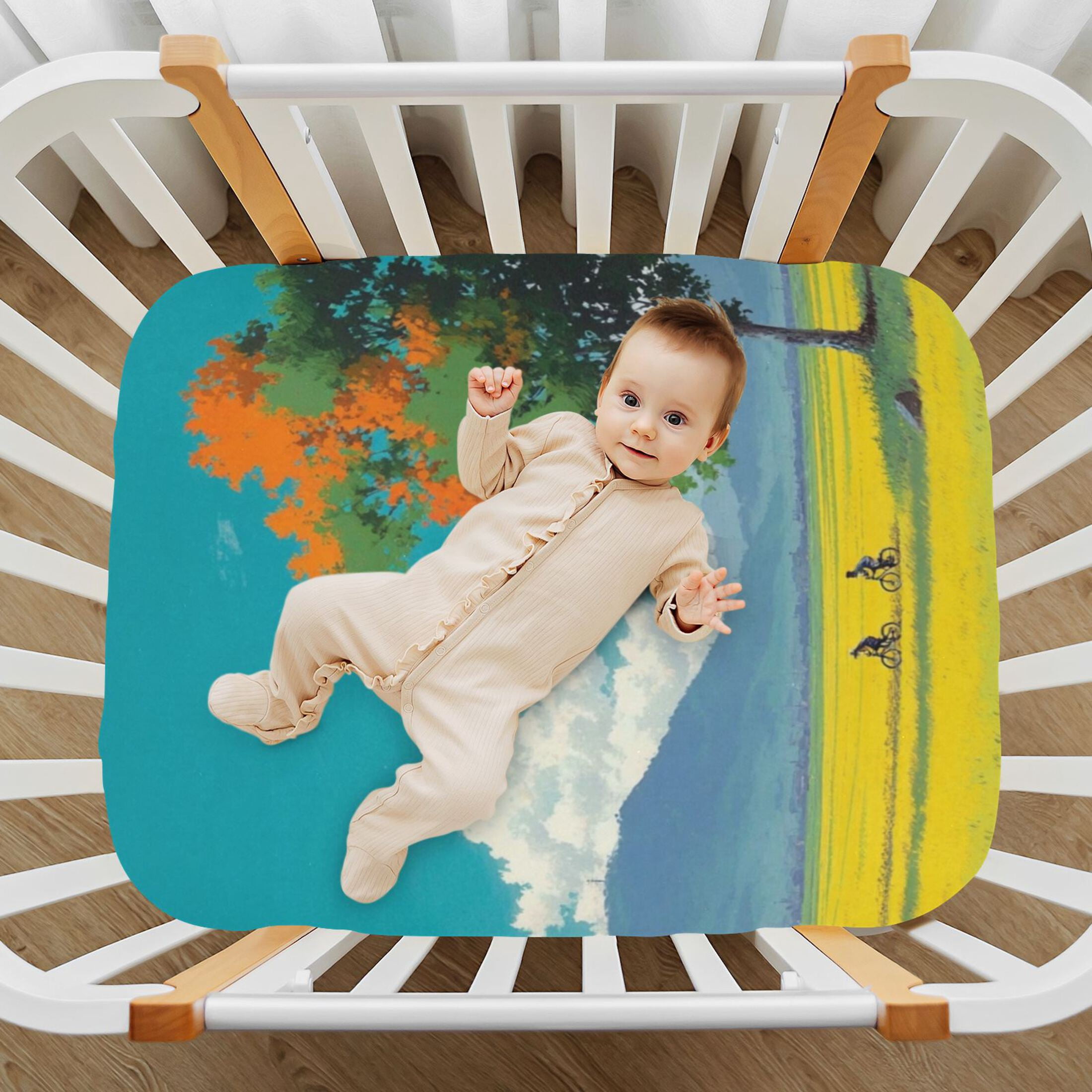 Baby Essentials 52”x 28”- Standard Cotton-like Modal Elastic- Patterns Full Of Autumn Charm Design Crib Sheets for Newborns and Toddlers