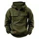 thumbnail image 3 of Sudaderas con capucha tácticas de media cremallera para hombre, sudaderas militares de lana sólida y cálida, chaquetas con capucha con múltiples bolsillos para hombre, Polar grueso para exteriores, 3 of 5