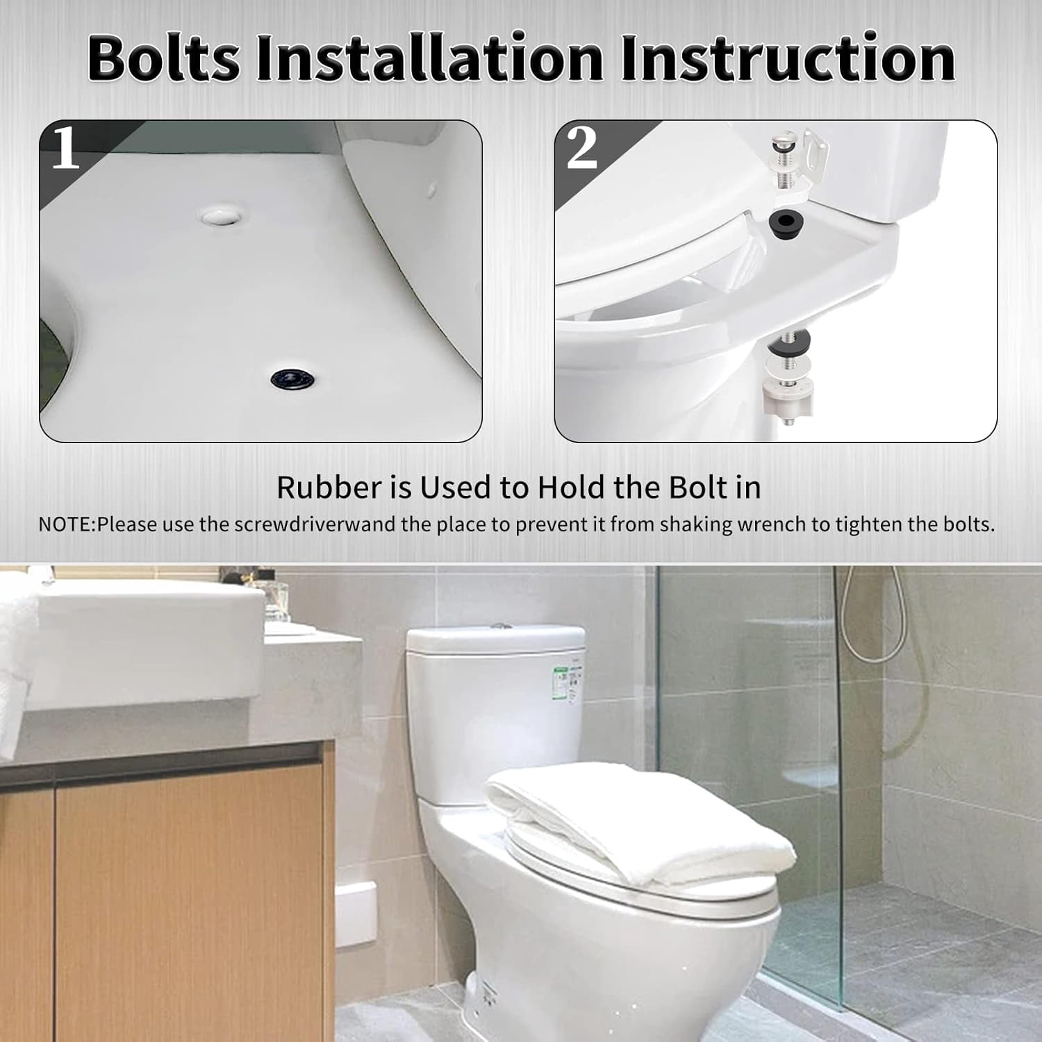 HIBIBUD Universal Toilet Seat Hinge Bolts Kit,Heavy Duty Toilet Bolts ...