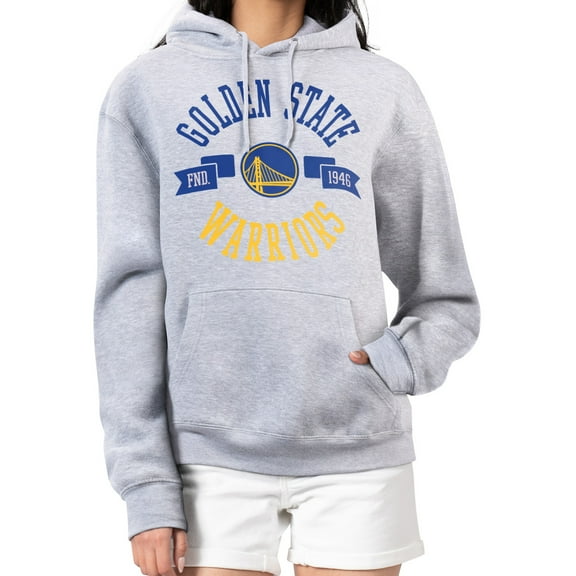 Women's G-III 4Her by Carl Banks  Heather Gray Golden State Warriors City Pullover Hoodie
