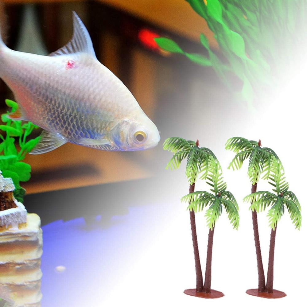 5Pcs Plastic Coconut Palm Tree Miniature Plant Pots Bonsai Craft Mini NEW 