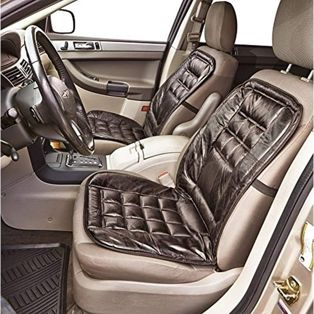 Coussin de siège de voiture élégant et confortable en cuir avec sangle  élastique - Aussi bon pour le bureau ou la maison, noir 