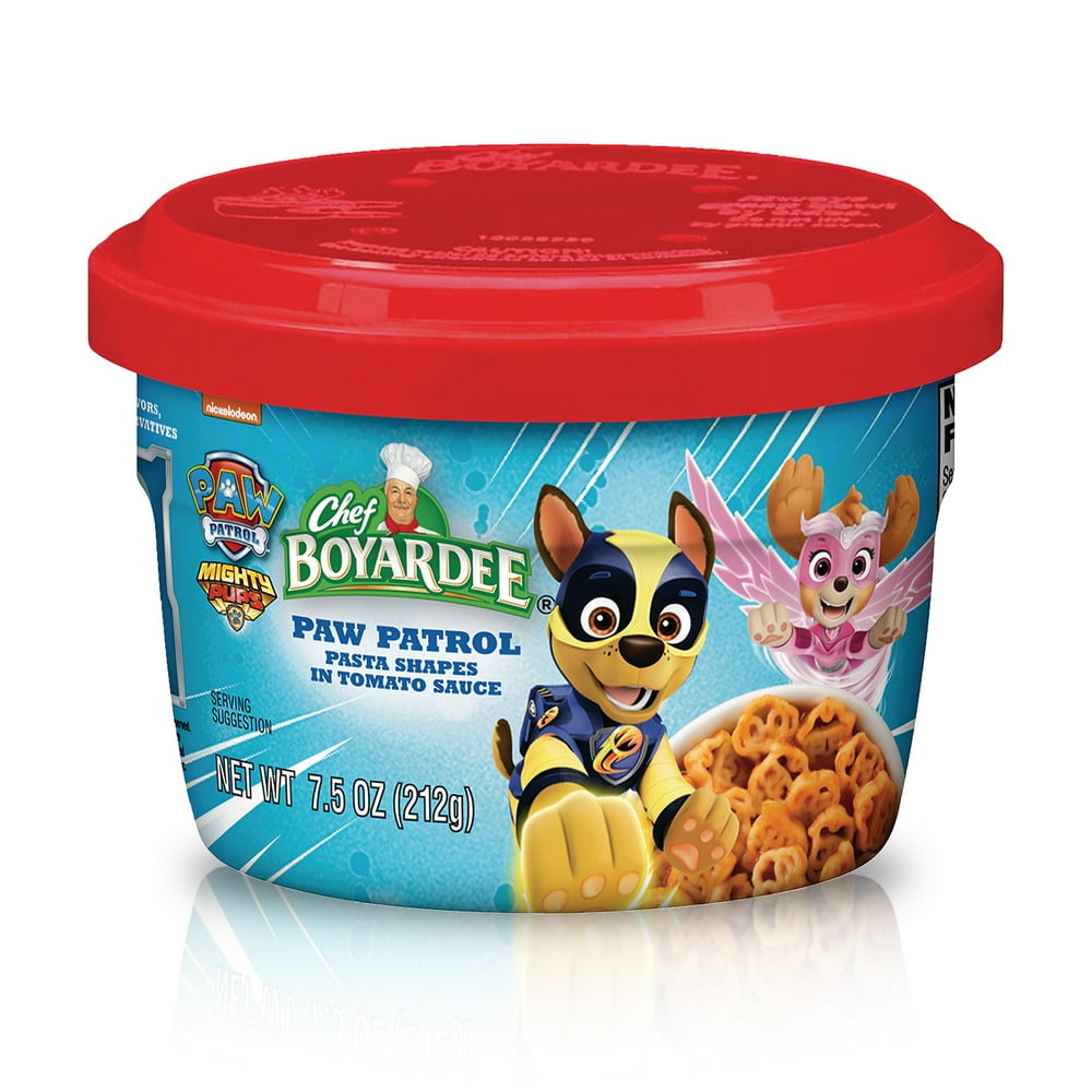 Chef Boyardee Paw Patrol Pasta Shapes in Tomato Sauce, 7.5oz. Microwavable Bowl