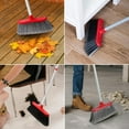 thumbnail image 5 of 2 in 1 Indoor Soft Broom for House Cleaning with Adjustable Handle for Garage Kitchen Hardwood 50.8in Red, 5 of 11