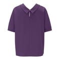 thumbnail image 5 of Linen T Shirts For Women Gauze Tunic Tops For Women Summer Blouses For Women Peasant Blouse Gauze Shirts For Women Loose Fit Tee Shirt Women Lightweight Linen Blouses For Women Purple M, 5 of 8