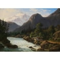 thumbnail image 3 of Frederik Christian Jakobsen Kiaerskou 24x18 Black Modern Framed Museum Art Print Titled - Tyrolean Mountains (1840), 3 of 5