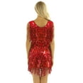 thumbnail image 3 of TiaoBug Women's Latin Dance Dress Sequin Salsa Ballroom Costume M-XXL, 3 of 7