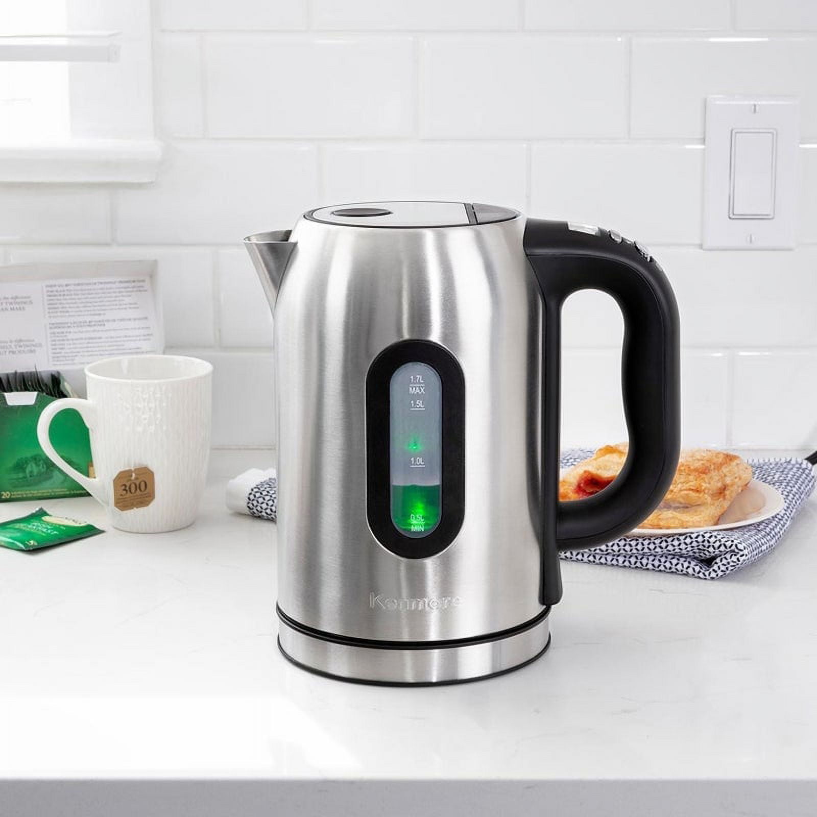 Kenmore Digital Electric Stainless steel Kettle 1.7L, Temperature control electric kettle, Silver