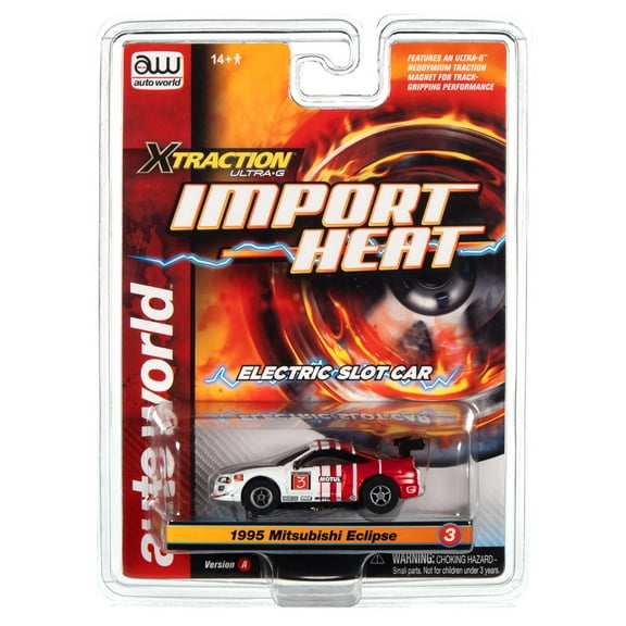 Auto World  Sc378 R2 Xtraction Ultrag Slot Car 1995 Mitsubishi Eclipse Sra White