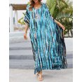 thumbnail image 5 of Cogild Women Swimsuit Cover Ups Ethnic Short Sleeve V Neck Plus Size Beach Kaftan Dresses, 5 of 6