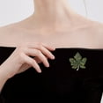 thumbnail image 3 of Hyasfey Elegant Maple Leaf Shape Brooch Shining Rhinestones Inlaid Pin Sweater Coat Badge Clothes Accessories, 3 of 8