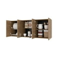 thumbnail image 5 of Newboti Furniture Natural Oak Wall Cabinet Kitchen in Melamine with 4-Door and Glass Storage 60089, 5 of 8