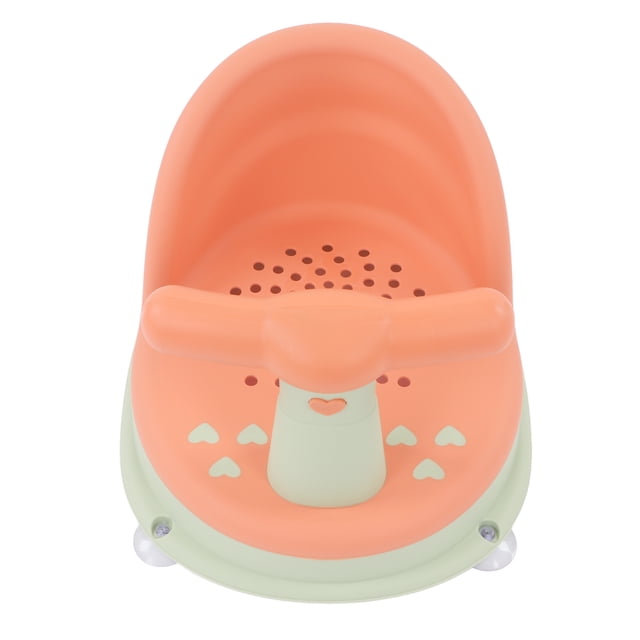 Silla de ducha infantil, plegable, suave, con mango desmontable, PP, a prueba de piel, asiento de baño para bebé, baño, rosa y verde