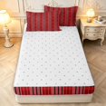thumbnail image 4 of Manfei Red Black Geometric Check Zipper Full Size Comforter Sets with Fitted Sheet and 2 Pillowcases,Classic Plaid Zipper Bedding Set,Reversible,4pcs, 4 of 8