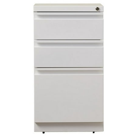 20 Inch Deep Mobile Pedestal 3 Drawer Box File Full Width Pull 20 Inch Deep Mobile Pedestal 3 Drawer Box File Full Width Pull White