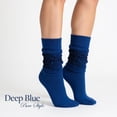 thumbnail image 3 of Women’s Cotton Slouch Socks 3 Pairs, Knee High Scrunch Boot Socks, Extra Long All Season Comfort, Made in USA (3 Pairs Parliament), 3 of 13