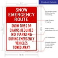 thumbnail image 3 of Snow Emergency Route No Parking Red Sign, 10x14 Aluminum, 3 of 8