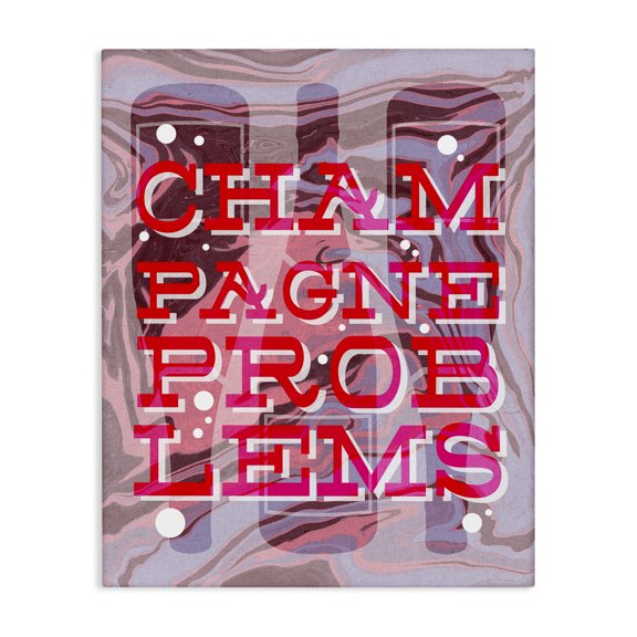 Stupell Industries Art Deco Champagne Problems Bold Phrase Canvas Art, 24 x 30, by Lil' Rue