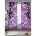 thumbnail image 2 of Happy Birthday Sheer Curtains 2 Panels Set Watercolor Balloons Ribbons Romantic Gifts Champagne Sheer Window Curtains Light Filtering Rod Pocket Voile Drapes for Bedroom Living Room 52"X84", 2 of 8