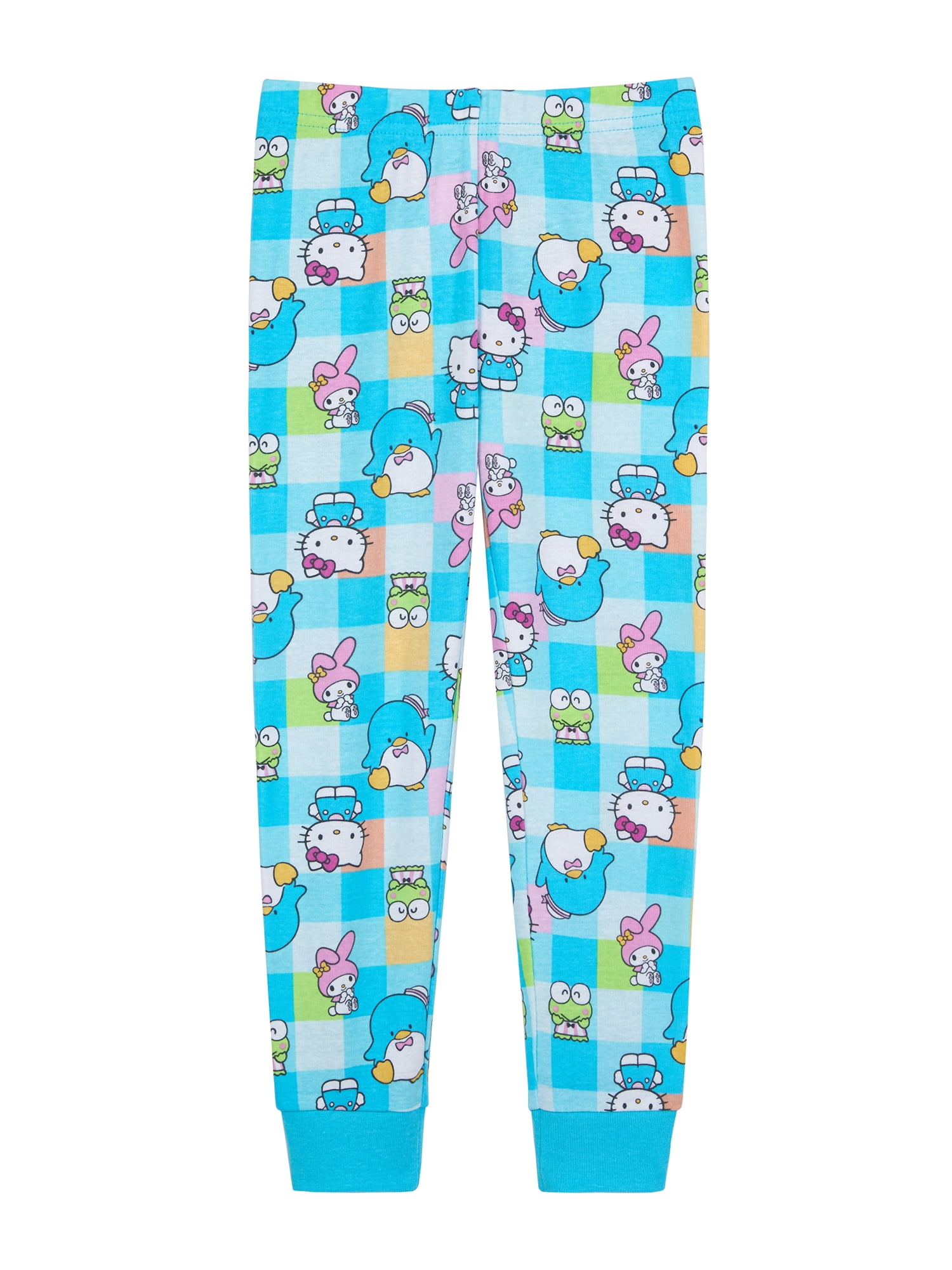 Hello Kitty Girls Cotton Short Sleeve Sleep Top and Pants Pajama Set, 2-Piece, Sizes 4-10