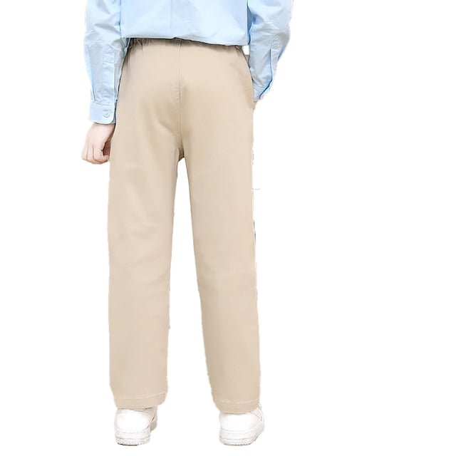 Uniformes Scolaires pour Garçons Pantalons Droits avec Poches Pantalons Chino à Enfiler Pantalons Extensibles Pantalons d'Uniforme Tenues de Rentrée pour Garçons 7-8 Ans Pantalons pour Garçons